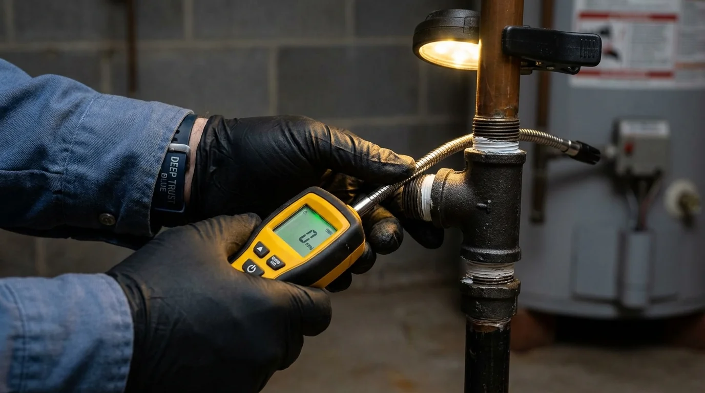 Gas leak detection with electronic sniffer by Johns Plumbing LLC in Atascadero