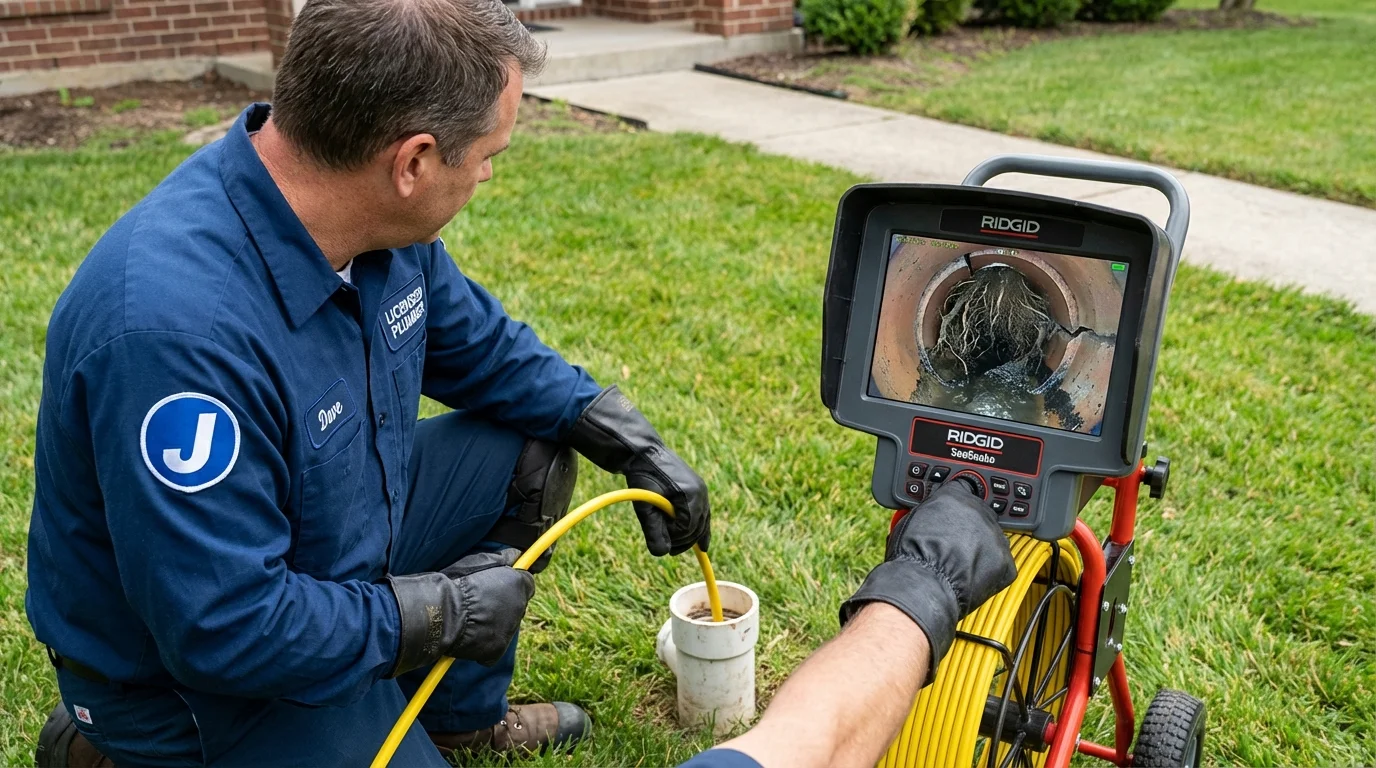 Sewer camera inspection being performed by Johns Plumbing LLC in Atascadero