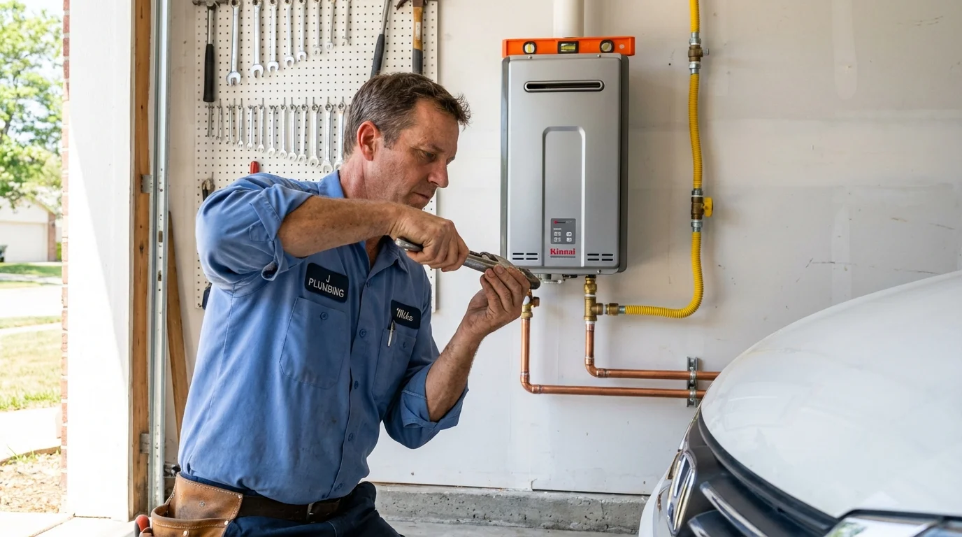 Tankless water heater installation by a Johns Plumbing LLC plumber in Atascadero